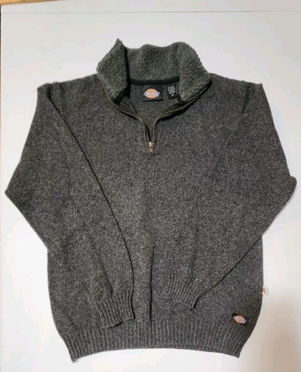Men's Dickies 1/4 zip sweater medium Dress Sweatshirt